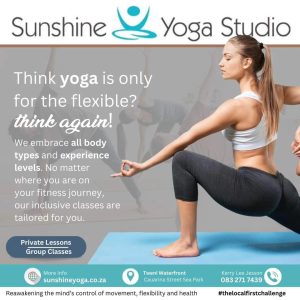 sunshine yoga studio tweni waterfront south coast